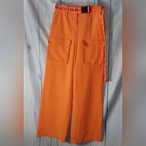 Collusion Wide Leg Streetwear Cargo With Typo Belt